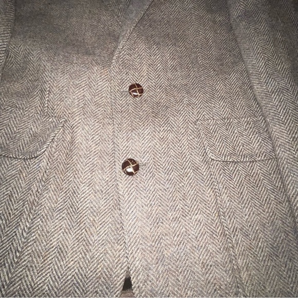 Imperial By Haggar Men’s Spots Jacket Blazer Sports Coat 100% Wool Tan/Brn VTG - Picture 6 of 6